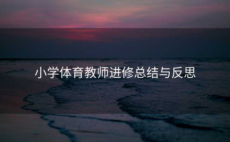 小学体育教师进修总结与反思