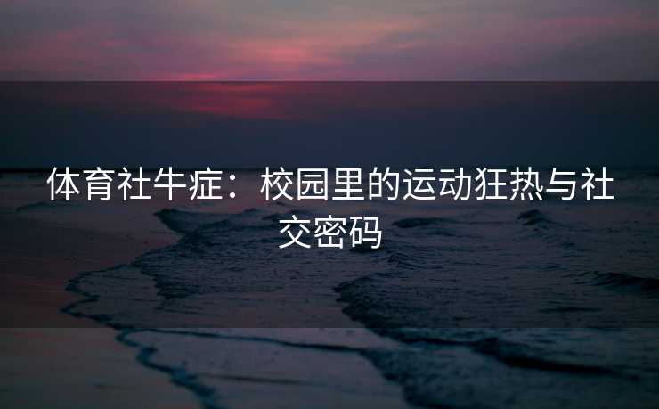 体育社牛症：校园里的运动狂热与社交密码